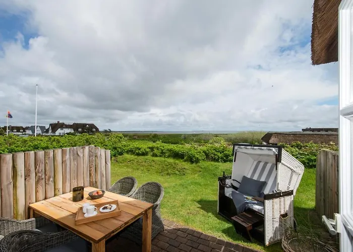 Ferienwohnung Wattnest, Wattblick Mit Strandkorb, Rantum, Sylt